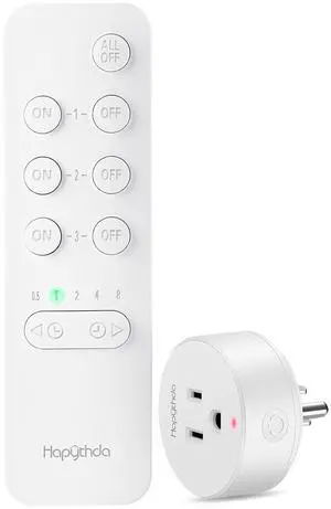 Remote Control Outlet with Countdown Function, 15A/1500W Anti-Surge 4000V Wireless Remote Outlet, 500FT RF Range No Wire Remote Plug On Off Switch for Household Appliances, Christmas Lights