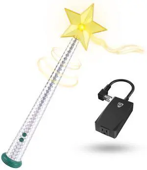 Magical Christmas Wand Remote Control Outlet | Christmas Tree Remote Control | Christmas Tree Decorations | Shake-to-Control Feature | Smart Outlet with 100 Ft Range - Silver