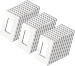 BESTTEN 30 Pack 1 Gang Screwless Wall Plate, USWP4 Off White Series, Decorator Outlet Cover, Decorative Switch Plate, Decor Wallplate, H4.69 x W2.91, for Dimmer, USB, GFCI