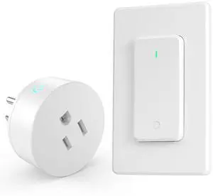 Remote Switch Outlet, 15A/1500W Remote Control Outlet Plug with Switch, Wireless On/Off Light Switch Wall Mounted, TUV List, No Wiring Needed, 500ft RF Range,for Lamp,Fans,4000V Anti Surge