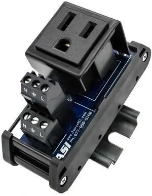 ASI IMACP01 Single Three Prong Grounded AC Outlet Power Module, AC Receptacle, Din Rail Mounted Convenience Outlet