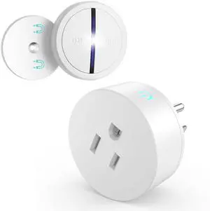 Remote Switch Outlet, TUV List,15A/1500W Remote Control Outlet Plug with Switch,Wireless On/Off Light Switch Wall Mounted, No Wiring Needed, 500ft RF Range,for Lamp,Fans,4000V Anti Surge, Round