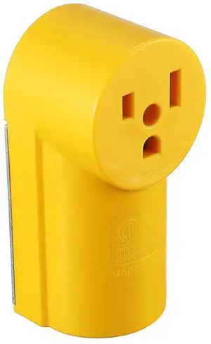 Miady NEMA 6-50R Receptacle, 50 Amp 125/250 Volt, Surface Mount Power Outlet, Yellow, ETL Listed