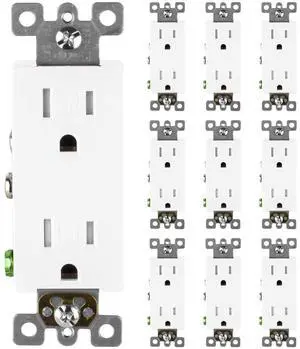 Faith [10-Pack] Tamper-Resistant Outlets, 15A 125V Decorator Receptacles, UL-Listed, White