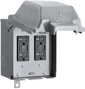 SURAIELEC Outdoor Electrical Box Waterproof, Dual 20 AMP WRTR GFCI Receptacles, Weatherproof Outlet Box with Metal 3R Enclosure, Lockable Outlet Cover, GFCI Outlet for Garden, Outdoor Lights