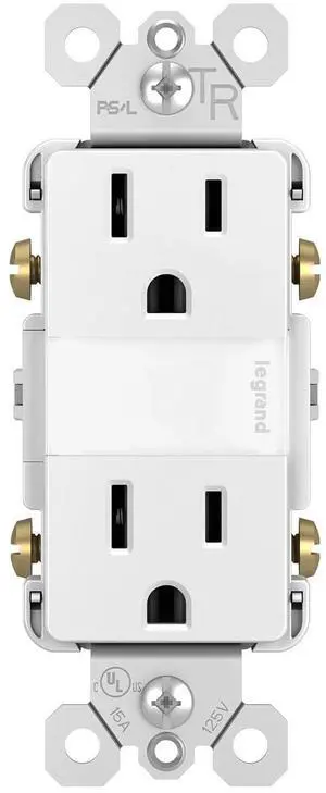 Legrand radiant Adjustable LED Night Light Outlet, Nightlight Electrical Outlets, Tamper Resistant, Safe for Kids, White, NTL885TRWCC6