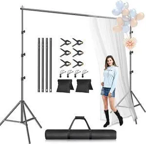 EMART Photo Backdrop Stand kit, 9 x 10 ft Back Drop Adjustable Frame for Photography, Photoshoot Banner Background Support Holder for Parties Dectoration EMART Photo Backdrop Stand kit, 9 x 10 ft Back Drop Adjustable Frame for Photography, Photoshoot Banner Background Support Holder for Parties Dectoration