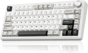 SOLAKAKA A75 75% Wireless Mechanical Keyboard, Hot Swappable Gaming Keyboard with Multifunction Knob & RGB, Gasket Mounted Creamy Keyboard, PBT Keycaps, Compact Layout for Win/Mac/PC SOLAKAKA A75 75% Wireless Mechanical Keyboard, Hot Swappable Gaming Keyboard with Multifunction Knob & RGB, Gasket Mounted Creamy Keyboard, PBT Keycaps, Compact Layout for Win/Mac/PC