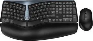 Ergonomic Wireless Keyboard and Mouse, MK835 Ergo Bluetooth/2.4G Split Design Keyboard Mouse Combo with Cushioned Palm Rest, Multi-Device, Wave Keys, Rechargeable, for Windows/Mac/Android Ergonomic Wireless Keyboard and Mouse, MK835 Ergo Bluetooth/2.4G Split Design Keyboard Mouse Combo with Cushioned Palm Rest, Multi-Device, Wave Keys, Rechargeable, for Windows/Mac/Android
