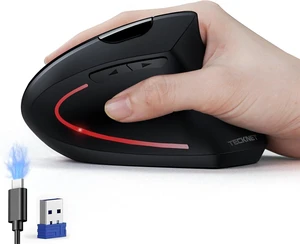 TECKNET Ergonomic Mouse, Wireless Rechargeable Vertical Mouse for Carpal Tunnel Right Hand, 4800 DPI 5 Adjustable Levels 2.4GHz with USB-A Receiver, Silent Click, for Laptop, PC, Desktop (Not USB-C) TECKNET Ergonomic Mouse, Wireless Rechargeable Vertical Mouse for Carpal Tunnel Right Hand, 4800 DPI 5 Adjustable Levels 2.4GHz with USB-A Receiver, Silent Click, for Laptop, PC, Desktop (Not USB-C)
