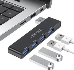 MOGOOD USB Hub 3.0 Splitter for Laptop, 4 in 1 Multiport Adapter Right Side MOGOOD USB Hub 3.0 Splitter for Laptop, 4 in 1 Multiport Adapter Right Side