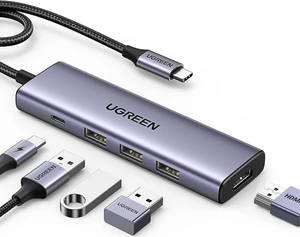 UGREEN USB C Hub, 5-in-1 USB-C Hub with 4K@60Hz HDMI, 100W Power Delivery, 3 USB-A 3.0 Data Ports, USB C Dock Adapter for MacBook Pro/Air, iPad Pro, Mac Mini, Surface, XPS, Thinkpad, Galaxy, and More UGREEN USB C Hub, 5-in-1 USB-C Hub with 4K@60Hz HDMI, 100W Power Delivery, 3 USB-A 3.0 Data Ports, USB C Dock Adapter for MacBook Pro/Air, iPad Pro, Mac Mini, Surface, XPS, Thinkpad, Galaxy, and More