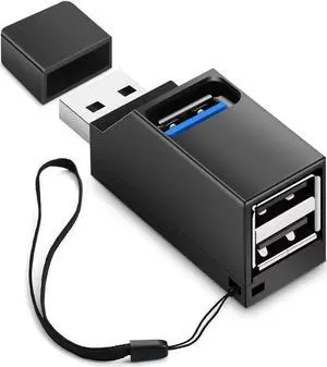 USB Hub 3.0, 3 Port USB Hub USB Splitter for Laptop, USB Expander USB Multiple Adapter for Mouse,Keyborad,Printer,Flash Drive,Xbox and More (Black with 3.0 * 1 Hub, 2.0 * 2 Hub)