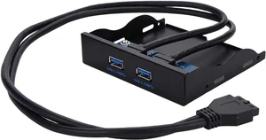 USB Front Panel, ASHATA USB 3.0 Floppy Front Panel with 2-Port,3.5 inches Floppy Bay 19 Pin to 2 Interface USB3.0 HUB USB Front Panel, ASHATA USB 3.0 Floppy Front Panel with 2-Port,3.5 inches Floppy Bay 19 Pin to 2 Interface USB3.0 HUB