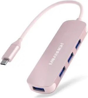 USB C Hub MEANHIGH USB 3.0 Hub for Laptop 4 Port USB Expander Multiport USB Splitter Type C Hub Dongle for MacBook Pro, Mac Mini iMac, Dell, HP, Chromebook, PC Flash Drive HDD