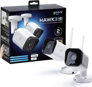 Geeni Hawk 3 Outdoor Camera for Home Security, Smart Surveillance, WiFi, Night Vision, Motion Alert, 2-Way Audio, 1080p HD, Works with Alexa, Google Home - 2 Pack