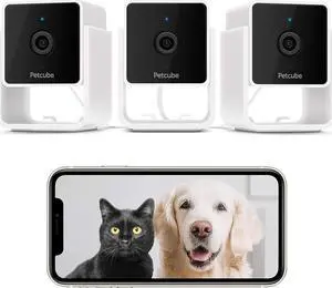 Petcube Cam The Pack of 3 | Indoor Wi-Fi Pet and Security Camera with Phone App, Pet Monitor with 2-Way Audio and Video, Night Vision, 1080p HD Video and Smart Alerts for Ultimate Home Security