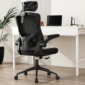 , Ergonomic Mesh Desk Chair, High Back Computer Chair- Adjustable Headrest with Flip-Up Arms, Lumbar Support, Swivel Executive Task Chair (Modern, Black)