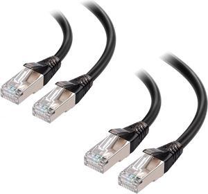 Cable Matters 2-Pack, 40Gbps Shielded Short Cat 8 Ethernet Cable 10ft/3m in Black (2000 Mhz Category 8 Ethernet Cable, Cat8 Internet Cable, Gaming Ethernet Cable, LAN Cable Cat 8) - 10 Feet/3 m