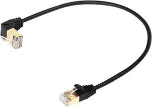 SinLoon 90 Degree Cat8 Ethernet Cable, High Speed 40Gbps 2000Mhz Network Cord, with Gold Plated Plug SFTP Wires CAT8 RJ45 Connector Gaming LAN Cable,for Gaming PC PS Xbox Modem (UP 0.3M/1FT)