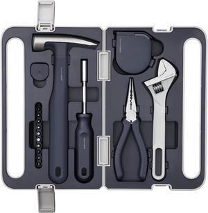 Tool Set, Hand Tool Set/Home Tool Kit, DIY Set Tool Household Hand Tool with Screwdriver Wrench Hammer Tape Plier Tool Box, Essential Mechanics Tools Kit for Everyday Home Repairs