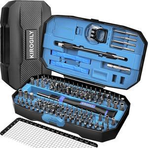 KIROGILY Precision Screwdriver Set, 154 in 1 Small Screwdriver Set, Mini Screwdriver Magnetic Repair Tool Kit for Electronics Computer PC Laptop MacBook iPhone RC PS4 PS5 Nintendo XboxBlue