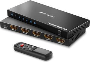 HDMI 2.1 Switch 8K 60Hz 4:4:4, AVIDGRAM HDMI Switcher 4 in 1 Out with IR Remote, 4 Port 4K 120Hz Auto HDMI Selector Hub Support 8K 48Gbps, Compatible with Xbox Series X, PS4 Pro, PS5, UHD TV, Monitor