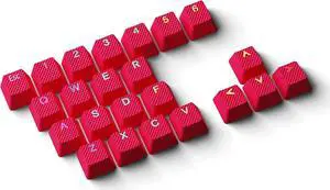 HK Gaming Rubber Keycaps Set | Anti-Slip Texture | Doubleshot Backlit Keycap Set | 23 Keys OEM Profile Key Set | for Mechanical Keyboard | Compatible with Cherry MX, Gateron, Kailh | Monza Red