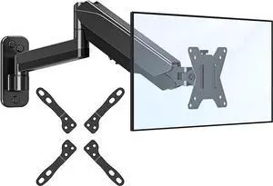 MOUNTUP Monitor Wall Mount for 17-35 Inch Computer Screen, Gas Spring Single Monitor Arm with VESA Extension Kit for VESA 75x75, 100x100, 100x200, 200x100, 200x200, Support 4.4-26.5lbs Display, Black