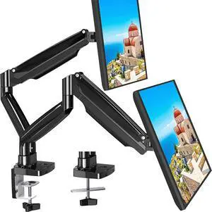 MOUNT PRO Dual Monitor Desk Mount fits 22 to 35 Ultrawide Computer Screen, Holds up to 26.4lbs Each, Fully Adjustable Long Monitor Arm for Two Monitors, Gas Spring Monitor Stand, 100x100 VESA Mount