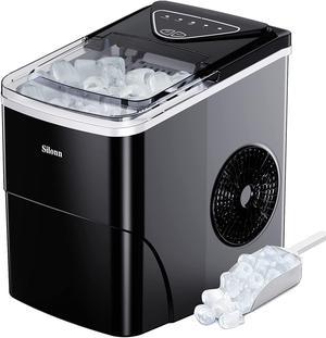 Zell Ice Makers Countertop, Portable Ice Maker Machine 26Lbs/24Hrs,8 Bullet  Ice Cubes Of 2 Sizes Ready In 9 Mins,SelfCleaning Ice Machine With Handle  For Home/Kitchen/Office 