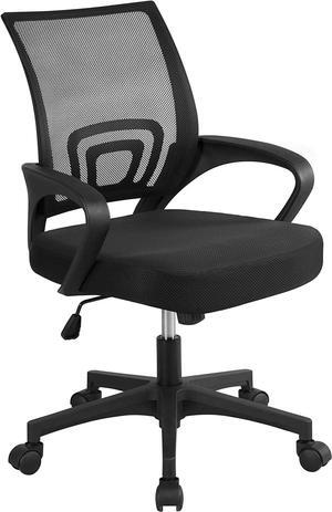 Yaheetech Office Chair Ergonomic Desk Chair Mid-Back Big Cheap Computer Chair Mesh Swivel Chair with Lumbar Support