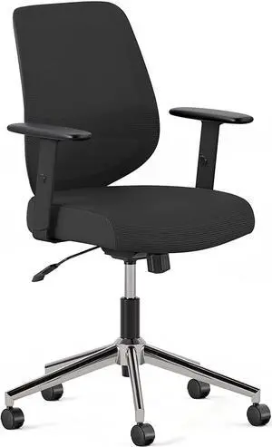 Branch Daily Chair - Computer Office Chair with Swivel, Lumbar Rest, and Adjustable Armrests - Sustainable, Stylish Mesh, & Adjustable Armrests - Comfortable Seating for Improved Posture - Black