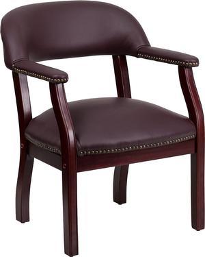 Flash Furniture Diamond Burgundy LeatherSoft Conference Chair with Accent Nail Trim