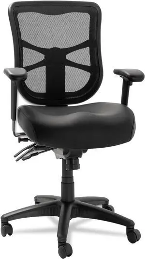 Alera ALEEL4215 Alera Elusion Series Mesh Mid-Back Multifunction Chair, Black Leather