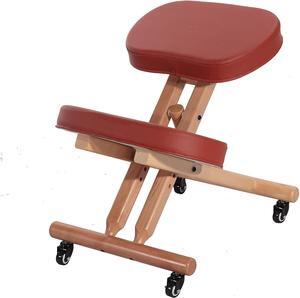 Master Massage Comfort Plus Wooden Kneeling Chair PREFECT FOR Home, Office & Meditation, Cinnamon