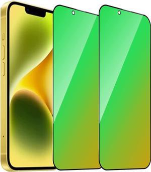 2 Pack for iPhone 14 Plus / 13 Pro Max Privacy Screen Protector Tempered Glass for iPhone13 ProMax / 14Plus 6.7inch Gradient Green Anti Spy Anti Blue Light Full Coverage Easy Installation Bubble Free