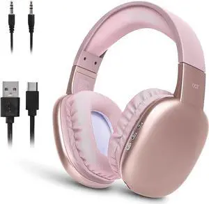 iJoy Ultra Wireless Over-Ear Bluetooth Headphones with Mic,10H Playtime, Bluetooth Headset with Backup Wire & SD Slot, Wireless Headphones for Work, School & Gym (Pink) iJoy Ultra Wireless Over-Ear Bluetooth Headphones with Mic,10H Playtime, Bluetooth Headset with Backup Wire & SD Slot, Wireless Headphones for Work, School & Gym (Pink)