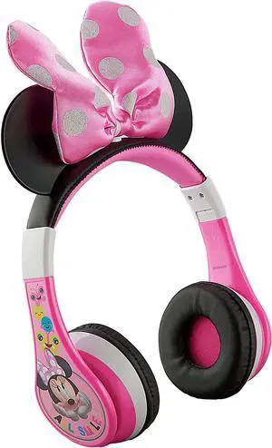 eKids Minnie Mouse Kids Bluetooth Headphones, Wireless with Microphone Includes Aux Cord, Volume Reduced Foldable Headphones for School, Home, or Travel, Pink eKids Minnie Mouse Kids Bluetooth Headphones, Wireless with Microphone Includes Aux Cord, Volume Reduced Foldable Headphones for School, Home, or Travel, Pink