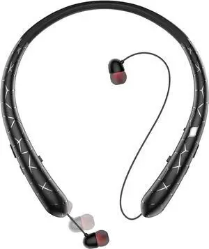 Neckband Bluetooth Headphone,Retractable Headphones IPX5 Sweatproof with Vibration Call,Stereo Noise Cancelling Neckband Headphones for Sports Office