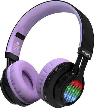 Riwbox Bluetooth Headphones for Kids, AB005 Wireless Kids Headphones V5.3 with Microphone Foldable Headset with LED Light and TF Card FM Radio Compatible for Tablet PC TV (Black&Purple) Riwbox Bluetooth Headphones for Kids, AB005 Wireless Kids Headphones V5.3 with Microphone Foldable Headset with LED Light and TF Card FM Radio Compatible for Tablet PC TV (Black&Purple)