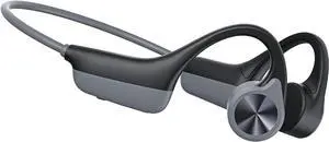 Bone Conduction Headphones, Open Ear Headphones Bluetooth 5.3 Sport Headphones Wireless Earphone with Microphone, Sweatproof Headset for Running, Cycling, Driving (Black & Grey)