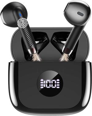 Wireless Earbud, Bluetooth 5.3 Headphones Deep Bass Stereo Bluetooth Earbud with HD Mic, Wireless Headphones in Ear Dual LED Display, IP7 Waterproof, USB-C Charging Case, 40H Playtime Ear Buds [2022]