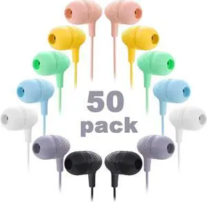 Wholesale Bulk Earbuds Headphones 50 Pack Multi Color for Classroom Kids, Durable Earphones Perfect for K12 Schools Students Teens Kindergarten Children Gift and Adult Wholesale Bulk Earbuds Headphones 50 Pack Multi Color for Classroom Kids, Durable Earphones Perfect for K12 Schools Students Teens Kindergarten Children Gift and Adult