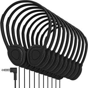 Maeline Bulk On-Ear Headphones with 3.5 mm Headphone Plug - 10 Pack - Black