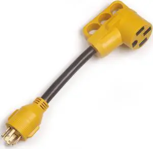 RV Generator Power Adapter-30Amp Male 4 Prong Plug to 50 Amp Female | 12inch STW10/3 Camper Cord(CRG30450) RV Generator Power Adapter-30Amp Male 4 Prong Plug to 50 Amp Female | 12inch STW10/3 Camper Cord(CRG30450)