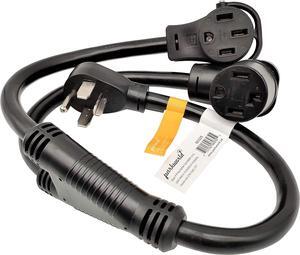 Parkworld 60325 Dryer Splitter to EV, NEMA 14-30 Male Plug to 14-30  RV/EV 14-50 Female Receptacle, Dryer 4-Prong 30 AMP Y Adapter Cord (3FT)