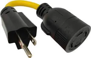 Parkworld Adapter Cord NEMA 5-15 Male Plug to Locking L14-30 Female Receptacle (8 inch) Parkworld Adapter Cord NEMA 5-15 Male Plug to Locking L14-30 Female Receptacle (8 inch)