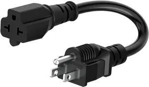 1-Foot 12 AWG 15 Amp Household Plug to 20 Amp Adapter Cable,Nema 5-15P to 5-15R/20R,5-15P to 6-15R/20R T-Blade 20Amp to 15Amp Extension Cord Heavy Duty 15A 125V to 20A 250V AC Power-Cable