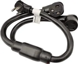 Parkworld 61513 Welder 50A Splitter, 6 Gauge 240V Splitter Industrial Male Plug NEMA 6-50P to (2) 6-50R Female Connectors, NEMA 6-50 Splitter Cord Y Adapter 3 feet, 6 AWG